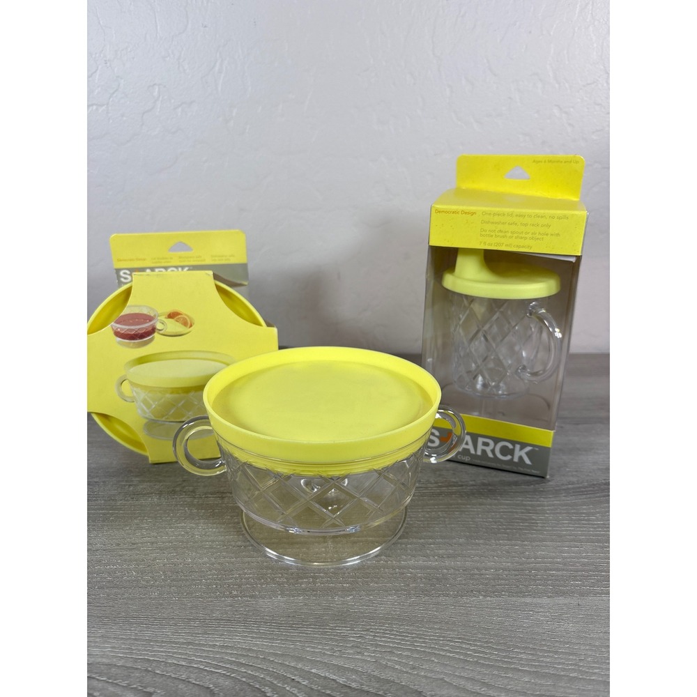 Philippe Starck for Target Toddler Sippy Cup and Bowl Set Neon Yellow New